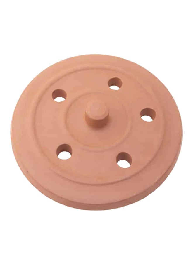 غطاء دائري مفتوح مصنوع يدويًا من الطين، مقاوم للحرارة، باللون البني، بحجم متوسط EL-602